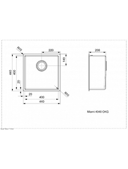 Мойка Reginox Miami 40x40 PVD