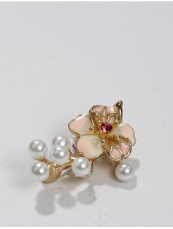 Брошь "Жемчуг и яблоня"