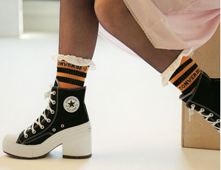 Converse heels black top
