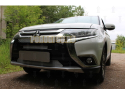 Защита радиатора Mitsubishi Outlander III 2015-2018 (3 части) chrome PREMIUM