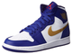 Nike Air Jordan Retro 1 Mid High (синие с золотым)