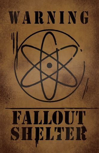 Плакат Warning Fallout Shelter