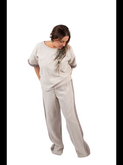 Костюм для дома и практик из льна ручного ткачества