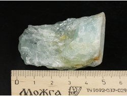 Берилл голубой (Аквамарин), необработанный, дикий образец, Бразилия (52*31*25 мм, 51 г) №37878