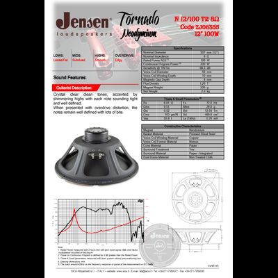 Jensen N12/100TR (4 Ом) - динамик гитарного кабинета