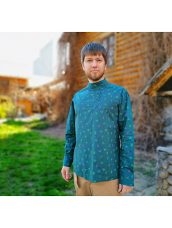 Современная косоворотка "Богатырская" пестрядь