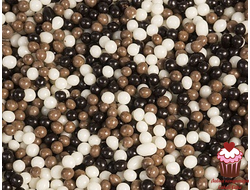 Драже рисовое в шоколадной глазури Трехцветное 2-3 мм, 50 гр  (мягкое)