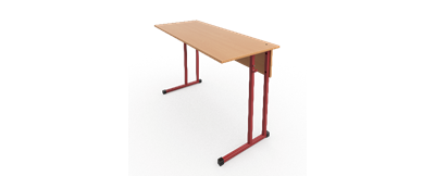 Стол ученический одноместный красный каркас