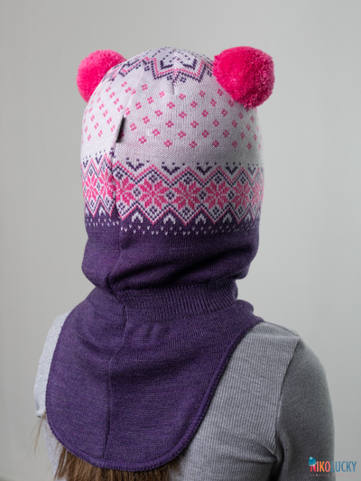 Шапка-шлем "Сказка" 22101-01, цвет баклажановый р. 54-56