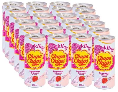 Chupa Chups Газированный Напиток Клубничный крем 250мл (24)