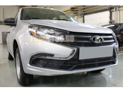 Защита радиатора Lada Granta 2018- (4 части) black низ