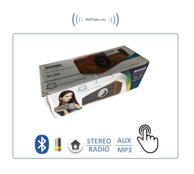 SMALODY SL-50S Bluetooth колонка СТЕРЕО, радио FM, с аккумулятором для использования в помещении