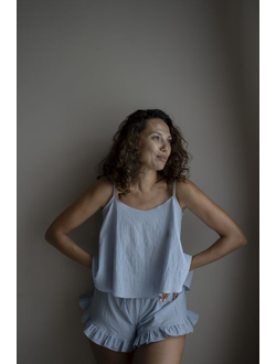 Пижама с шортами (голубого цвета)