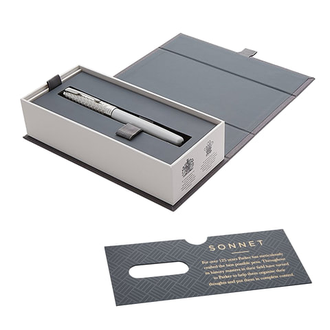 Ручка-роллер PARKER "Sonnet Premium Metal&Pearl Lacquer CT", корпус жемчужный лак, палладиевые детали, черная, 1931549