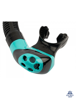 Трубка для дайвинга Sargan "МАКСИМА Юниор" сухая 2 клапана, черно-синий силикон