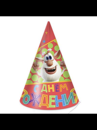 Колпаки "С Днем Рождения" Буба, 6 шт