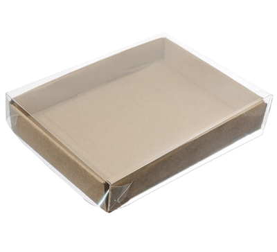 Коробка для конфет (крафт) с прозр. кр., 140*105*25мм