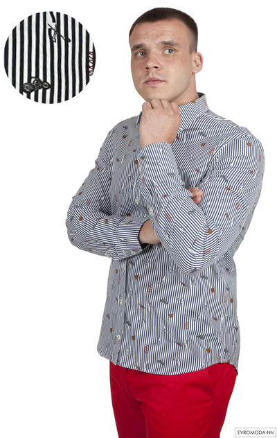 Рубашка мужская с принтом Ретон-SF