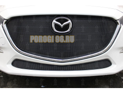 Защита радиатора Mazda 3 2016-2019 black верх (без рамки)