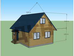 Дом 6*8  из бруса с мансардным этажом