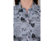 Платье -рубашка ПЛ 5686 принт "сердечки" - серый