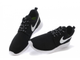 Nike Roshe run черные, текстиль с белой подошвой (36-46) Арт. 006MF