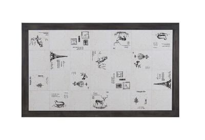 Стол LT T17366 DARK GREY #G521/ плитка белая с черно-белым рисунком Париж М-City