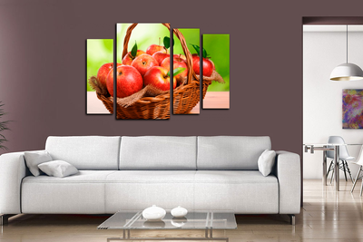 Модульная картина "Красное яблоки"