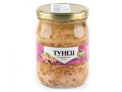 Тунец бланшированный в масле (стекло 500гр) "Дикий вылов"