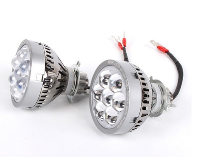 Светодиодные модули LED дальнего света с ДХО (DRL), H7/H4, 21Вт, универсальный, с ходовым огнем (комплект, 2шт)