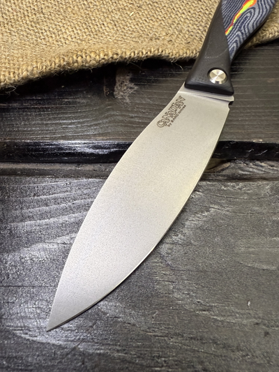 Фрикционный складной нож Канадец Большой сталь ELMAX, рукоять G10/микарта молния