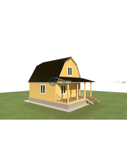 Д-20 ДАЧНЫЙ ДОМ ИЗ БРУСА:ГАБАРИТНЫЕ РАЗМЕРЫ: (8Х6М), ОБЩАЯ ПЛОЩАДЬ: 75М²