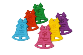 Новогодние колокольчики, Однослойный фетр, лого - насечка лазером. 