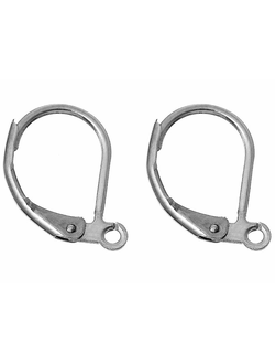 Швензы с французской застежкой 18х12 мм, цвет темное серебро