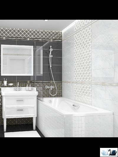 Плитка настенная Laparet Royal черный 20 х 60 см