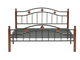 Кровать AT-126, 160*200 см (дерево гевея/металл, красный дуб/чёрный)