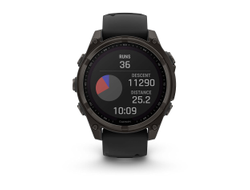 Умные часы Garmin Fenix 8 - 47 мм Solar, Sapphire, титановый угольно-серый DLC с черным ремешком (010-02906-11)