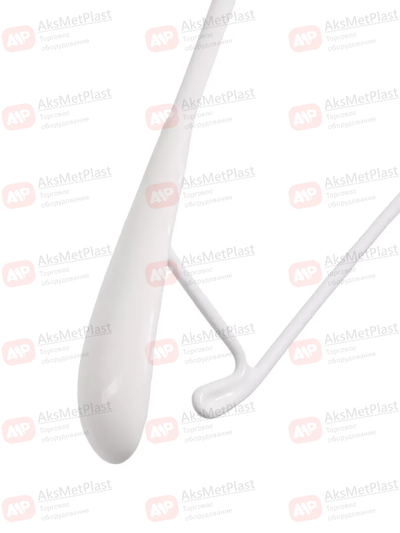 AM445W Вешалка металлическая прорезиненная с перекладиной и крючками цвет: белый