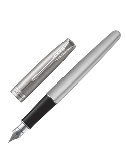 Ручка подарочная перьевая PARKER "Sonnet Core Core Stainless Steel CT", серебристая, палладиевое покрытие деталей, черная, 1931509