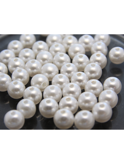 Пластиковые бусины под жемчуг 16 мм, цвет белый