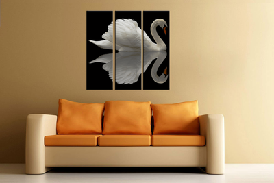 Модульная картина "Одинокий лебедь"