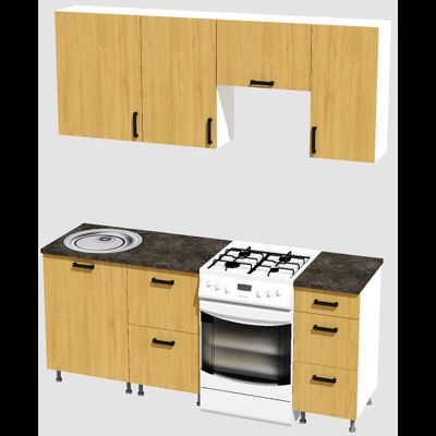 Кухня эконом 1,5 метра (600х500х400) Цвет: Дуб Сонома/Дуб Сонома