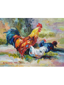 Анималистика Куры с петухом