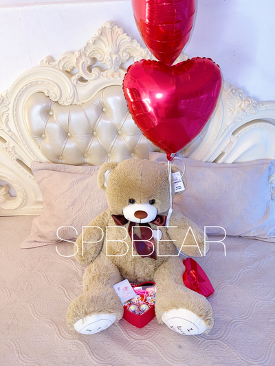 Подарочный набор №3 - Плюшевый мишка 110 см, Шары сердца 2, Киндер бокс средний
