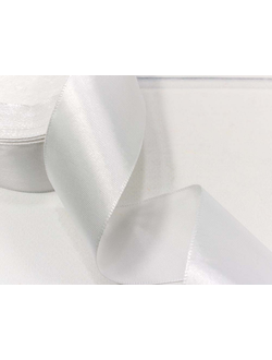 Лента атласная 38мм (01, белая), 22,9м