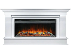 Линейный электрокамин Monaco WT с очагом Vision 42 LOG LED