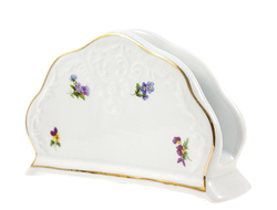 Салфетница фарфоровая "Мейсенский цветок" 14х4см, отводка золотом (Китай)