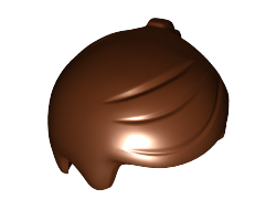 Minifigure, Hair Short with 2 Locks on Left Side, Reddish Brown (15443 / 6059258 / 6249237)