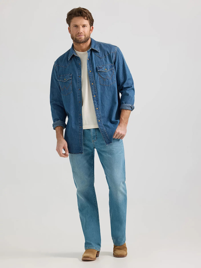 Рубашка Wrangler® Classic Denim Western Snap Shirt