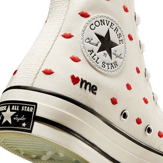 Кеды Converse Chuck 70 Embroidered Lips белые высокие